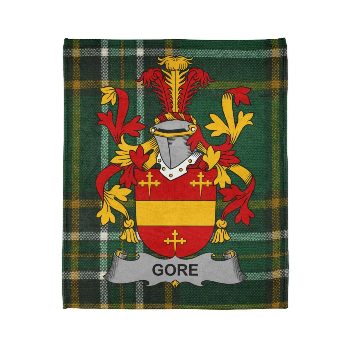 Medieval Gore Family Crest Tartan Plaid Blanket