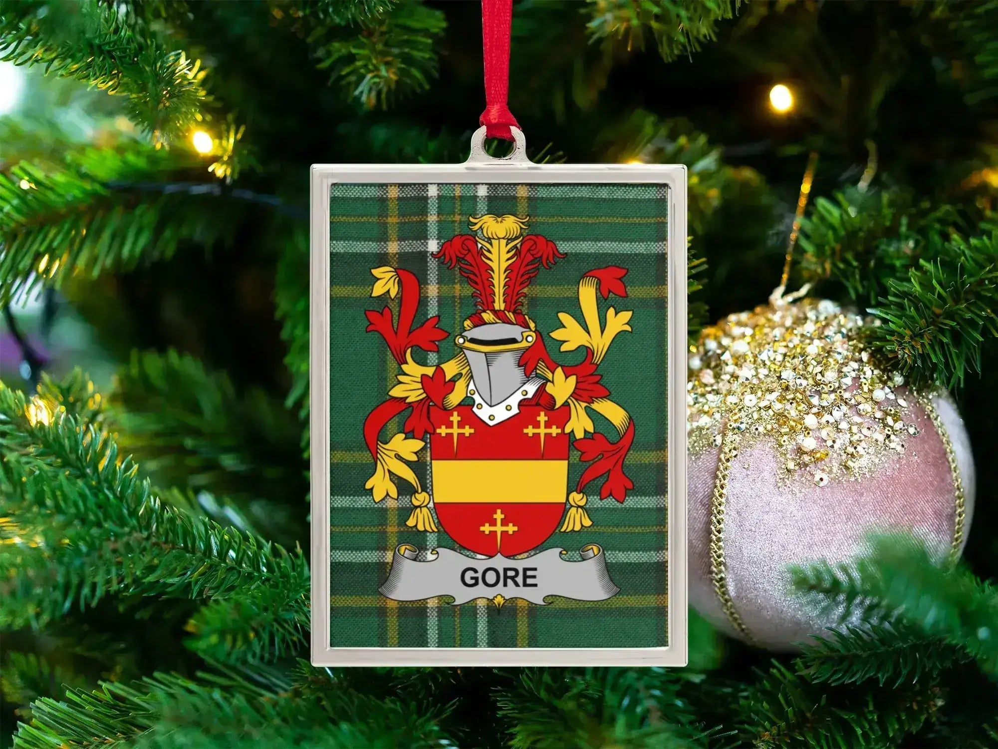 Personalized Family Crest Christmas Tree Ornament product type