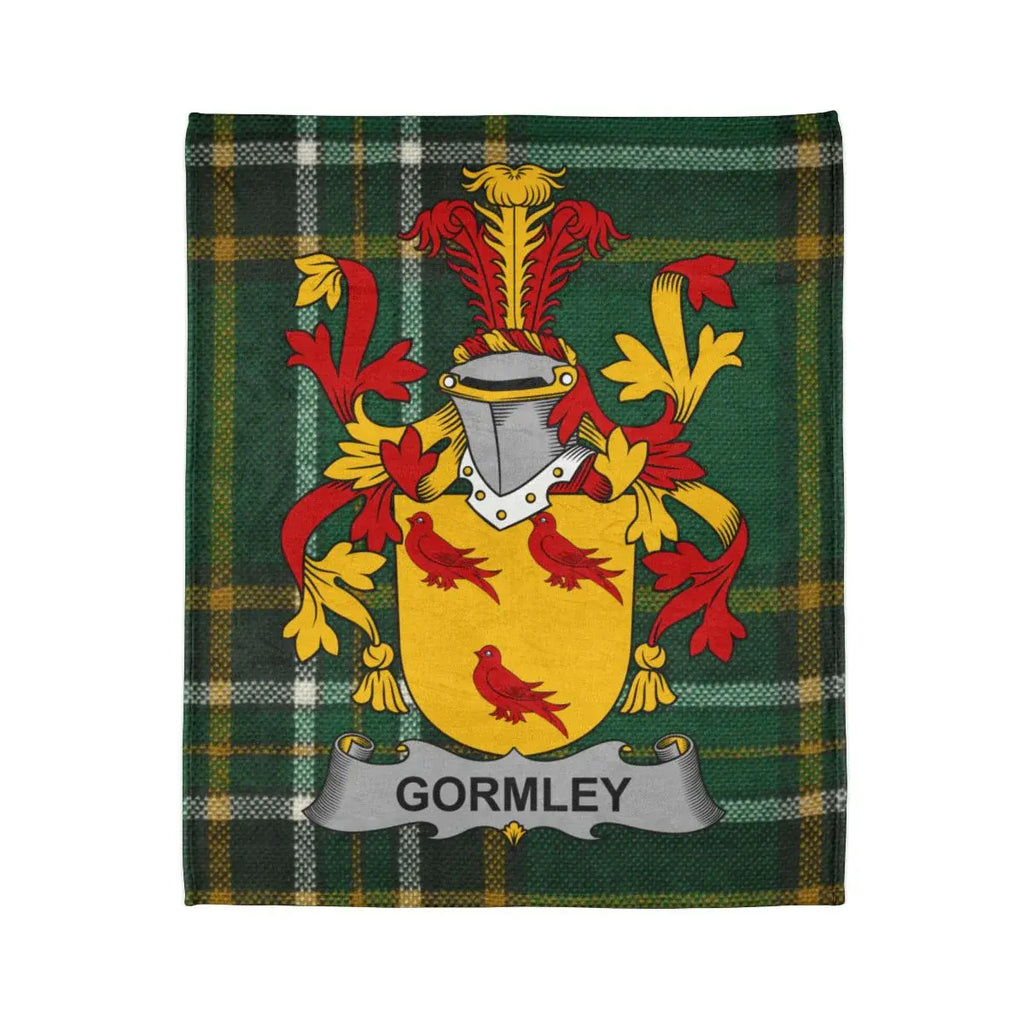 Gormley Clan Tartan and Crest Design Blanket