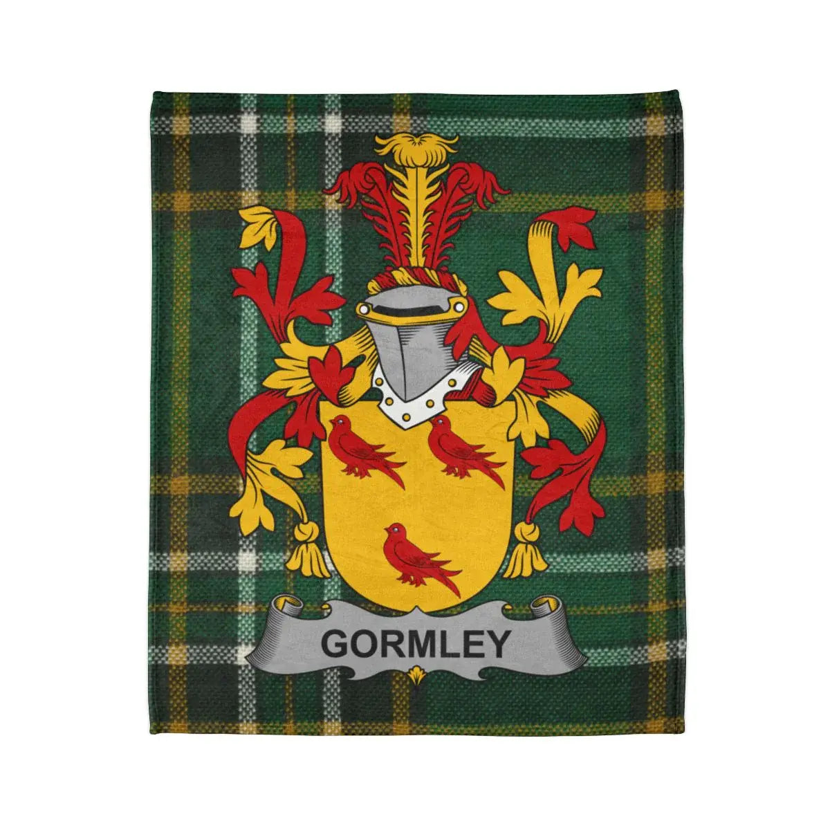Gormley Clan Tartan and Crest Design Blanket