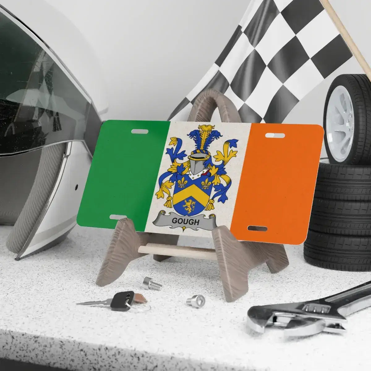 Gough Family Crest On Irish Flag License Plate product