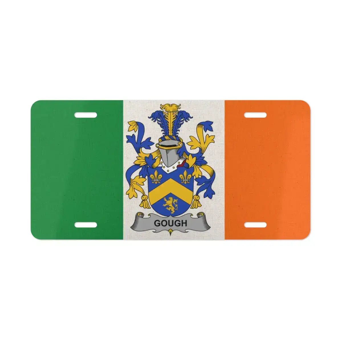 Irish Flag with Family Crest License Plate product type