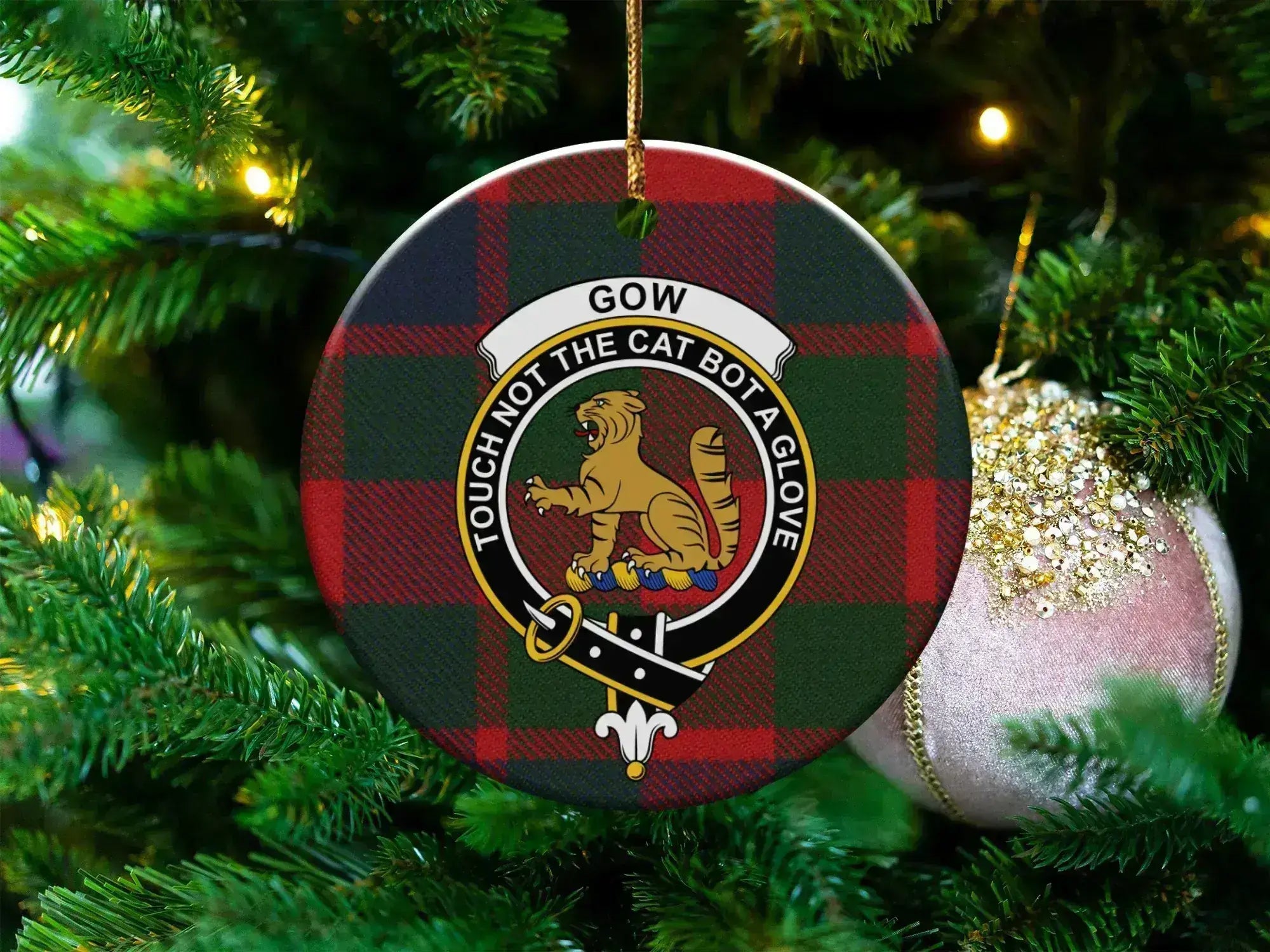 Tartan Plaid Christmas Tree Ornament Holiday Decor product