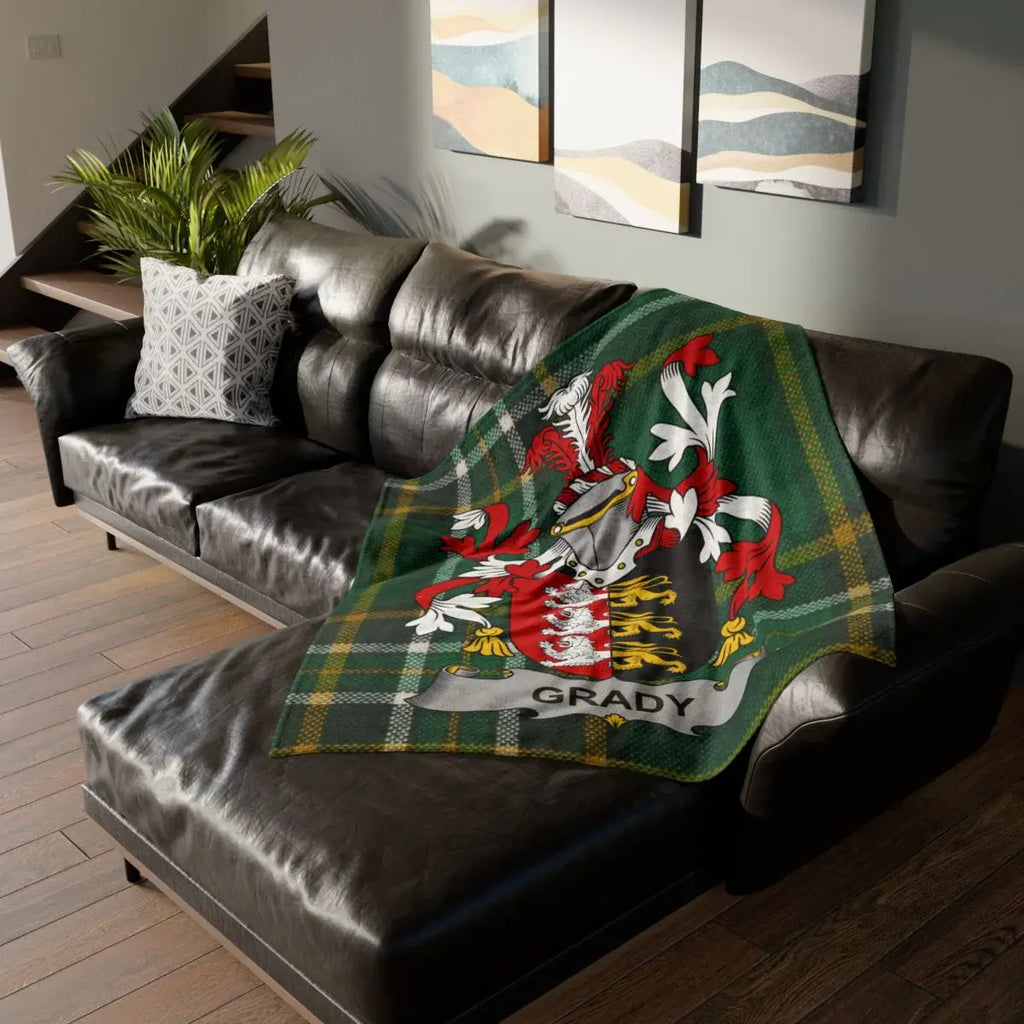 Grady Family Crest Tartan Throw Blanket Cozy Decor