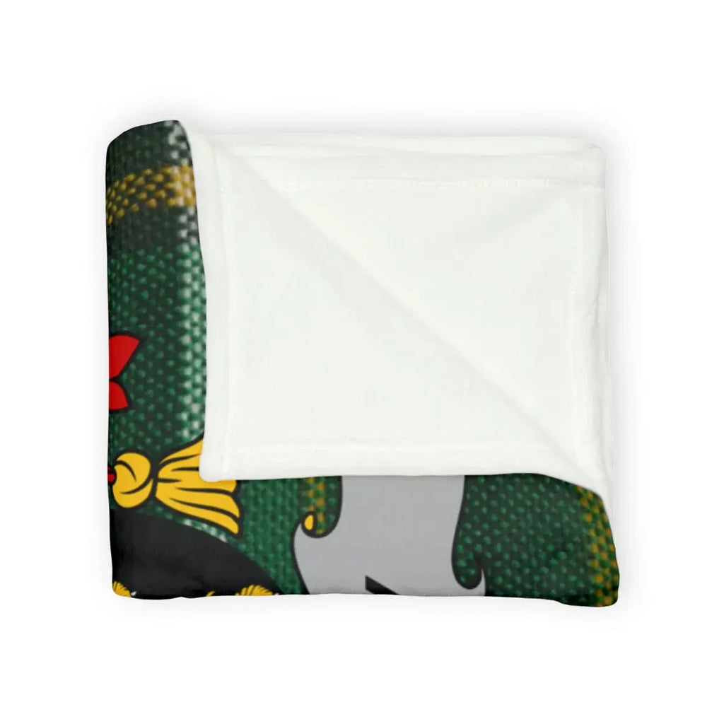 Green and Yellow Pattern Print Soft Blanket