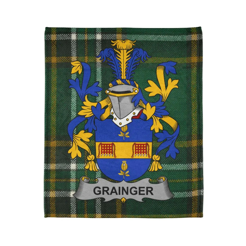 Grainger Family Tartan Plaid with Crest Blanket