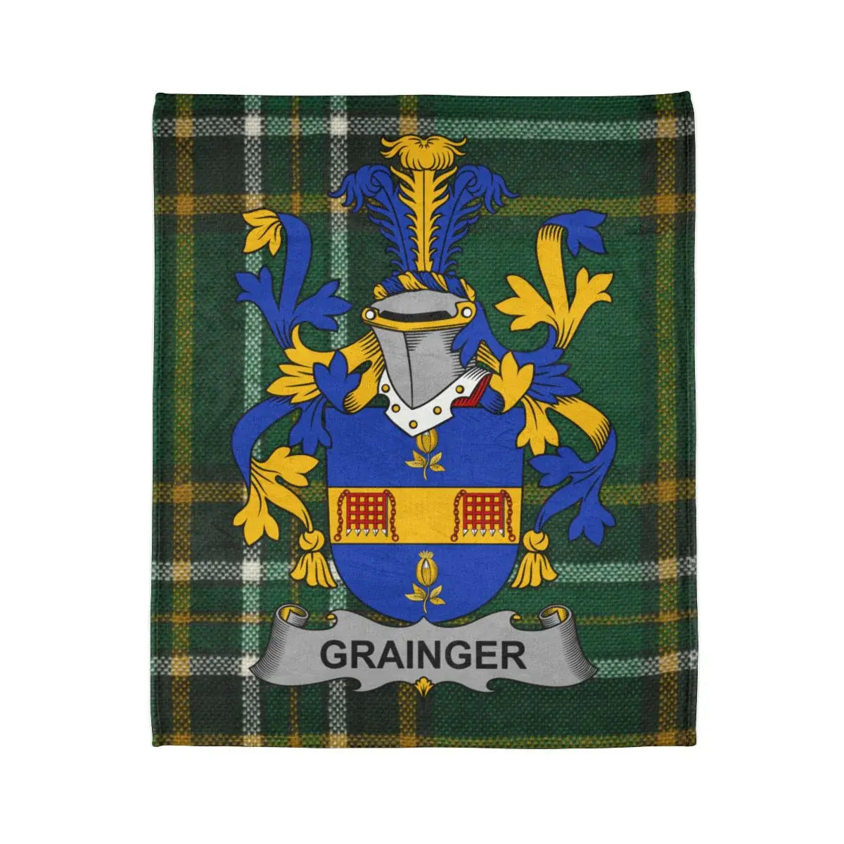 Grainger Family Tartan Plaid with Crest Blanket