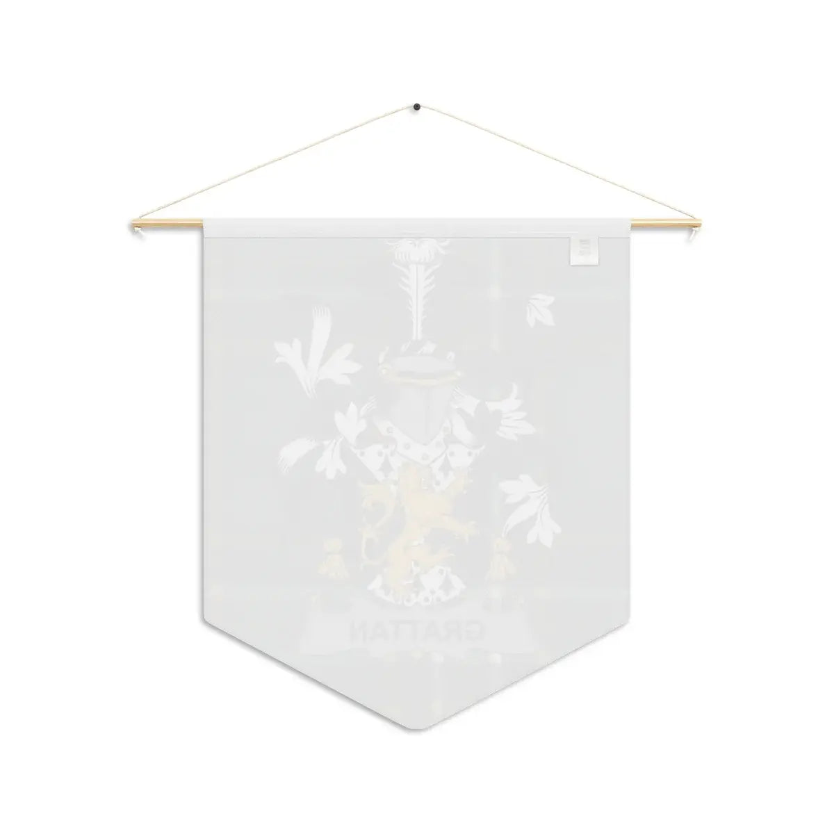 Grattan Irish family crest wall pennant — crest and tartan detail