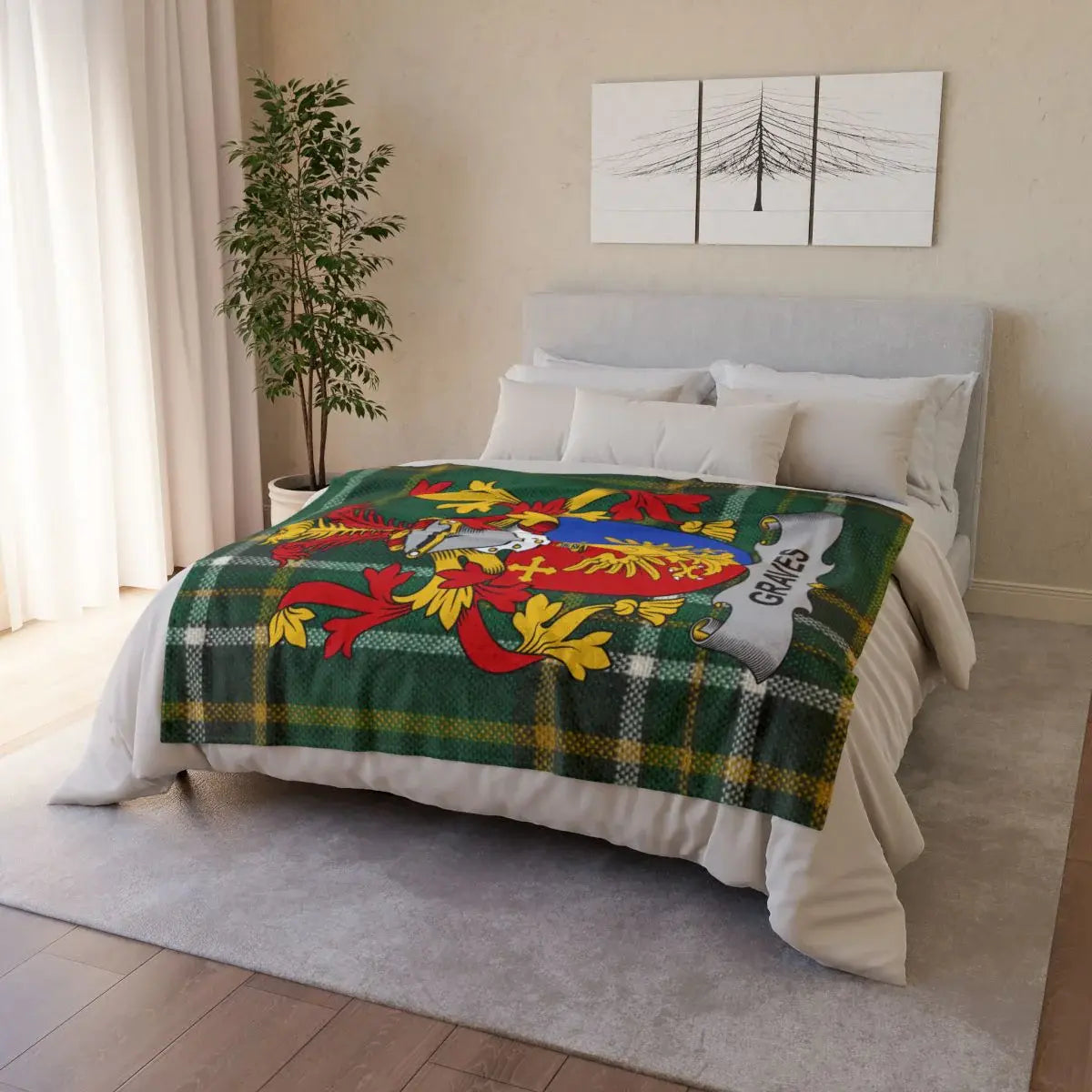 Vibrant Coat of Arms Design on Comfortable Blanket