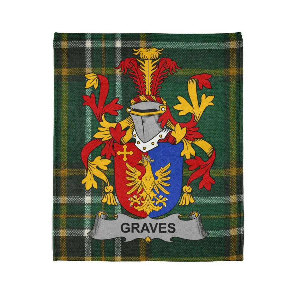 Graves Coat of Arms Family Crest Tartan Blanket