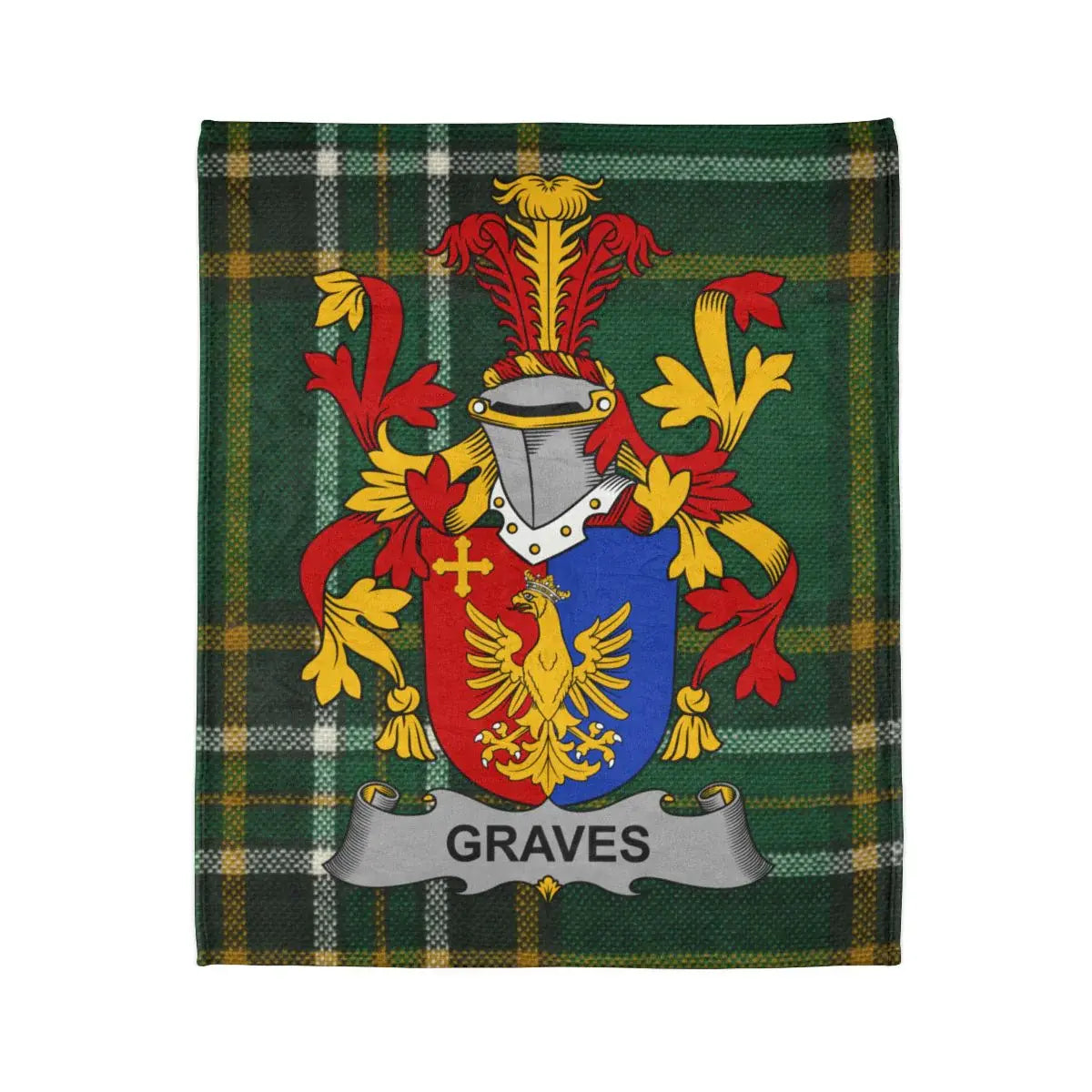 Graves Coat of Arms Family Crest Tartan Blanket