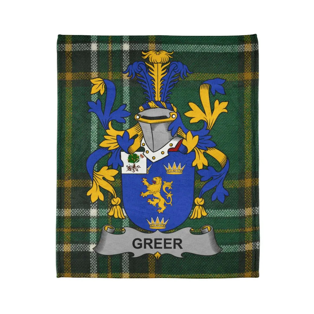 Greer Family Crest Tartan Plaid Blanket Product