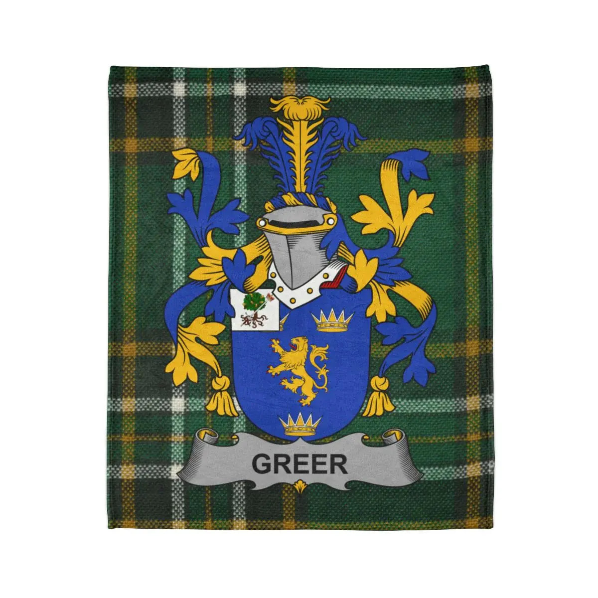 Greer Family Crest Tartan Plaid Blanket Product