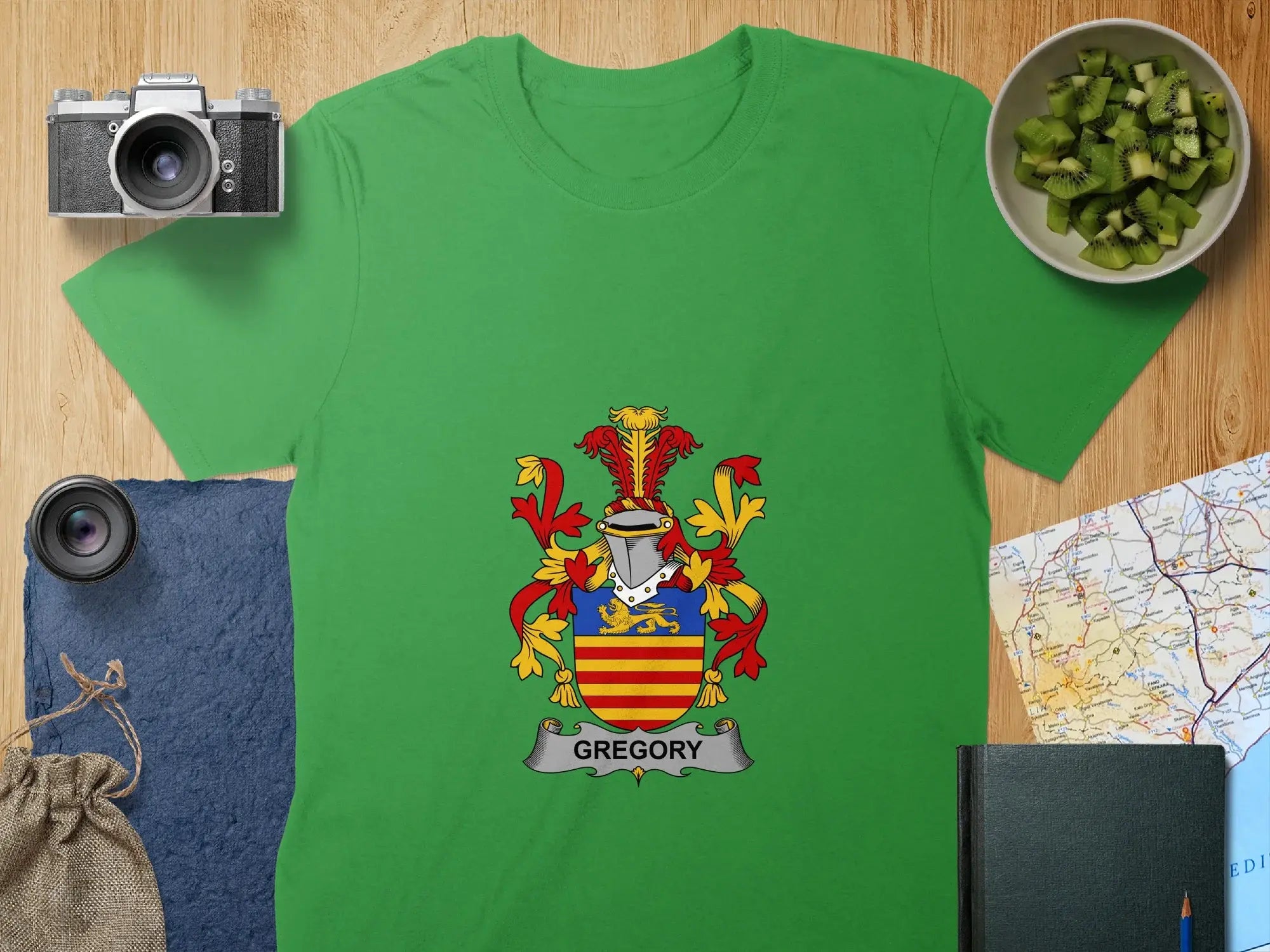 Custom Gregory Family Crest T-Shirt with Unique Design