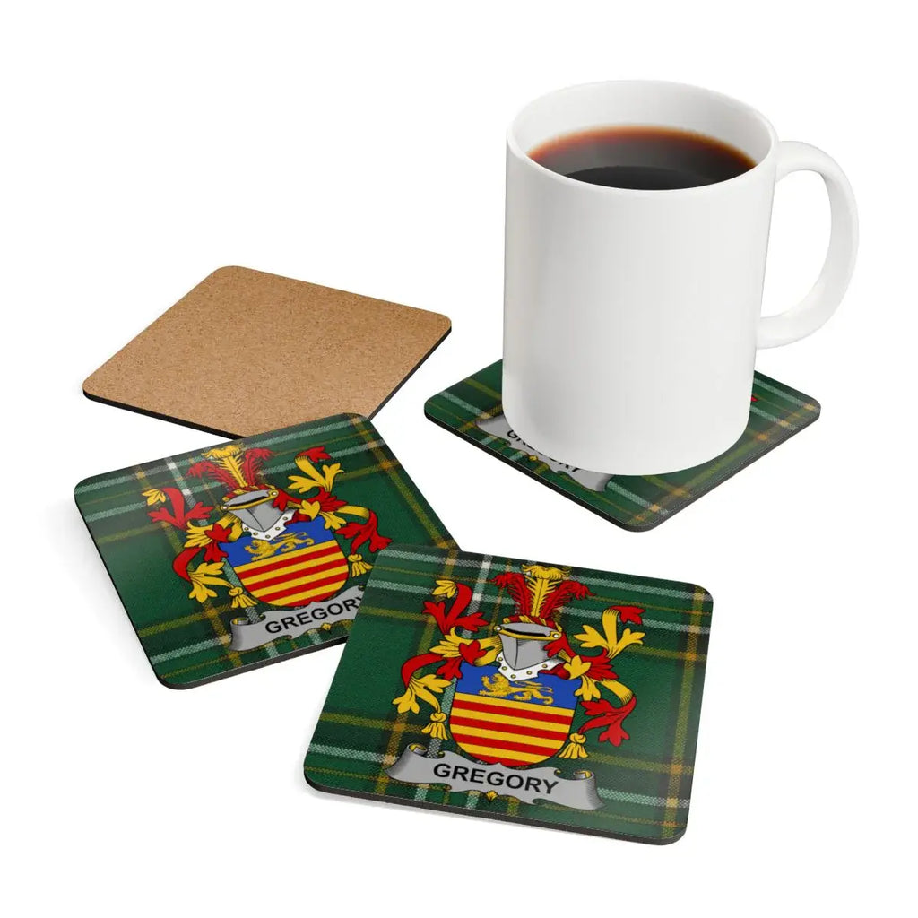 Family Crest Personalized Coaster Set with Name Product