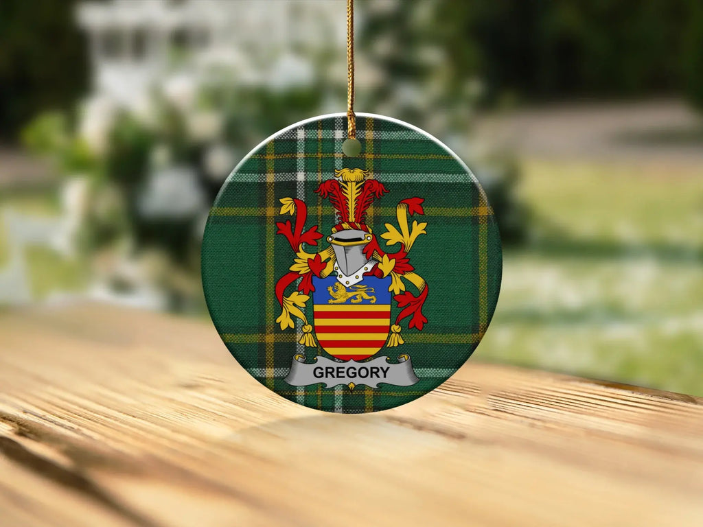 Personalized Family Crest Green Plaid Christmas product