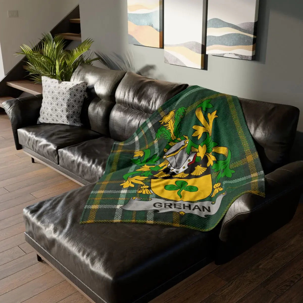 Grehan Family Crest Tartan Throw Blanket
