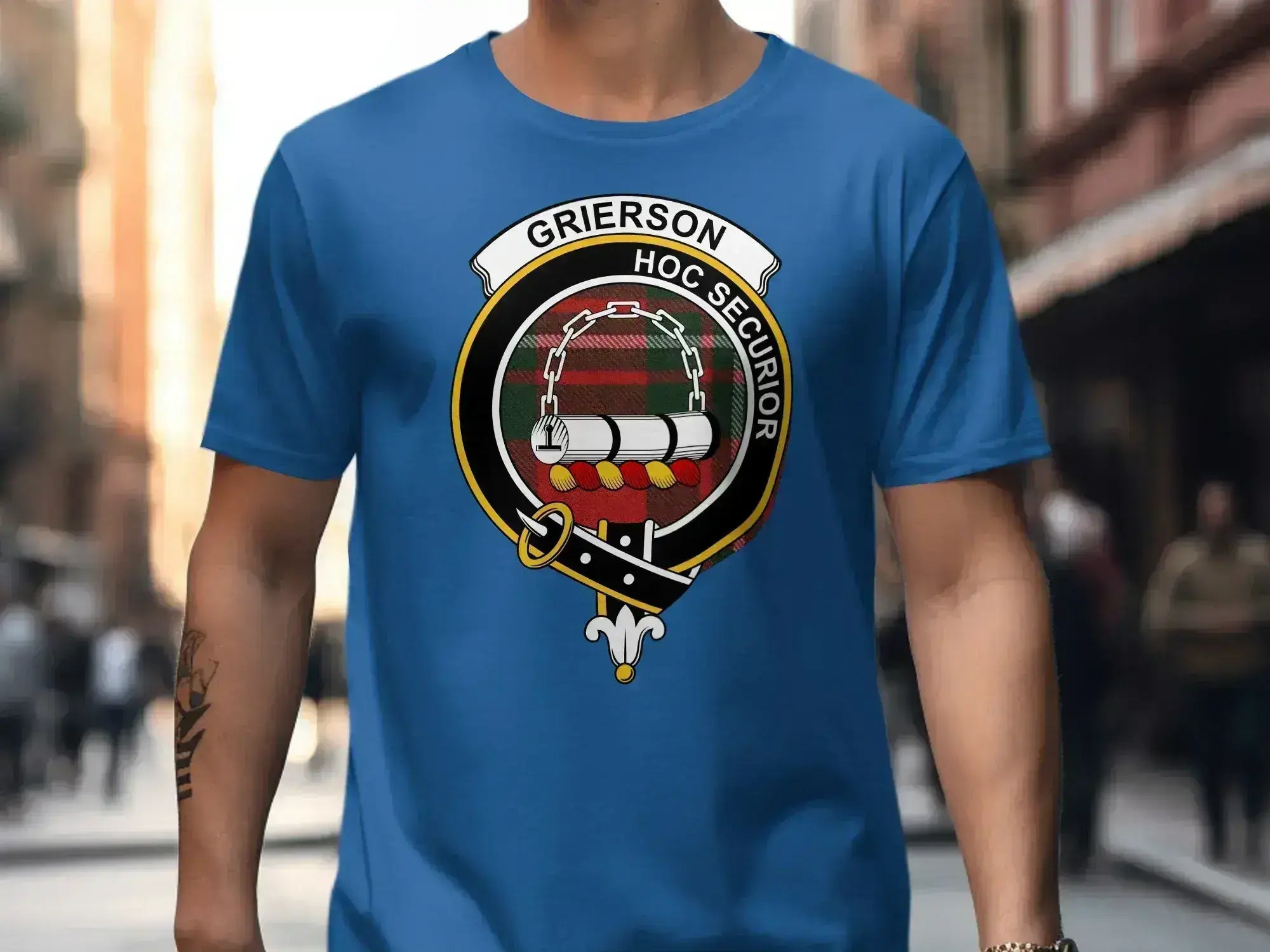 Grierson Hoc Securior Emblem on Blue T-Shirt product