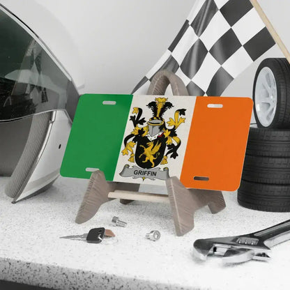 Griffin Coat of Arms with Irish Flag Design License Plate