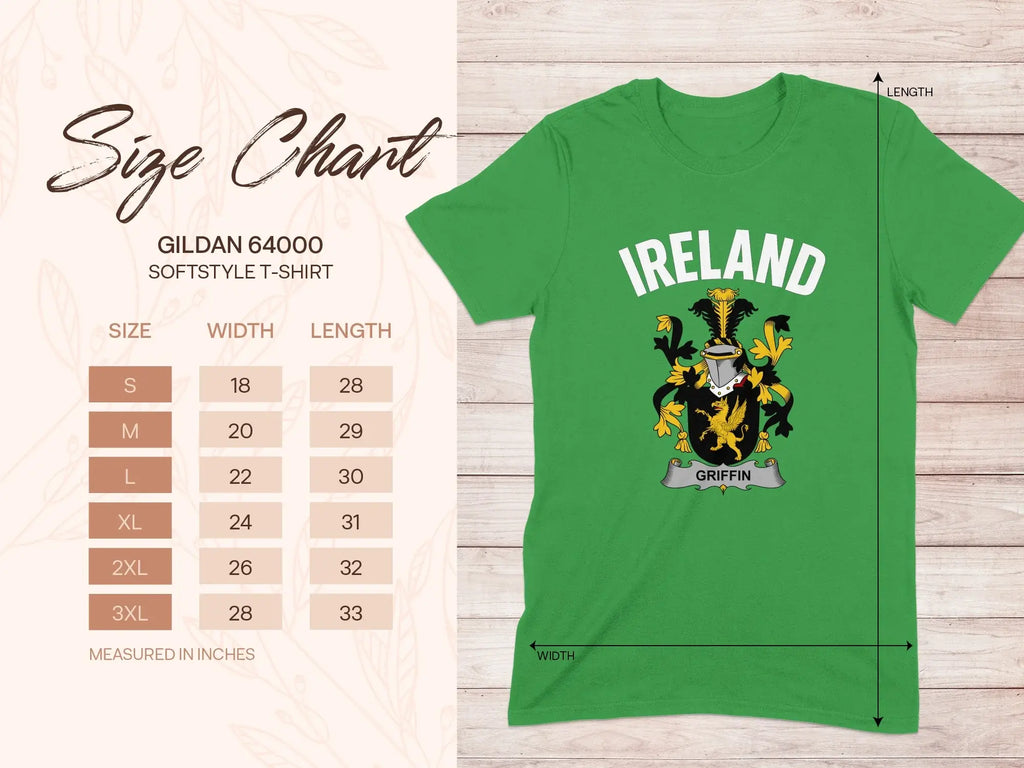 Griffin Ireland Family Crest Graphic T-Shirt