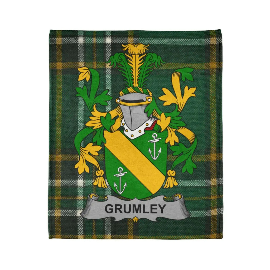 Grumley Family Crest Plaid Throw Blanket Product