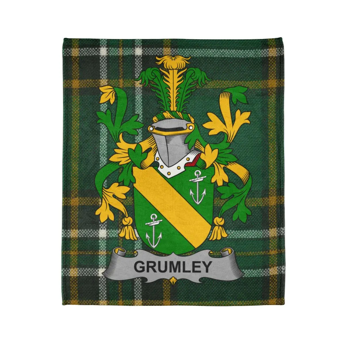 Grumley Family Crest Plaid Throw Blanket Product