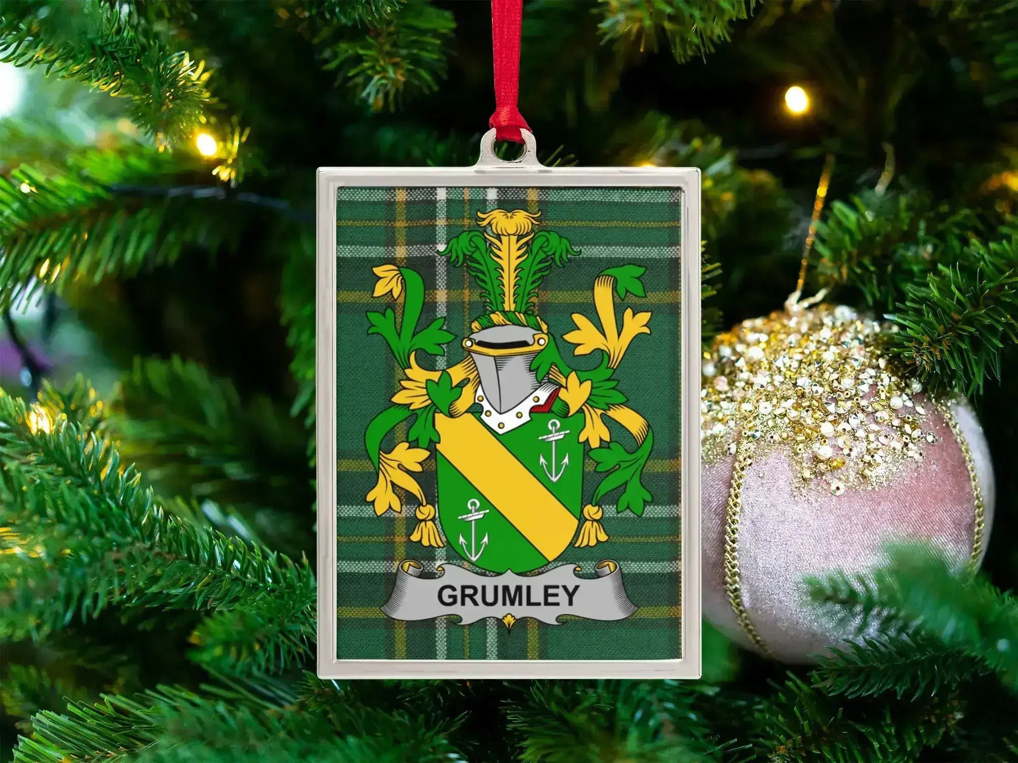 Personalized Family Crest Hanging Ornament product type