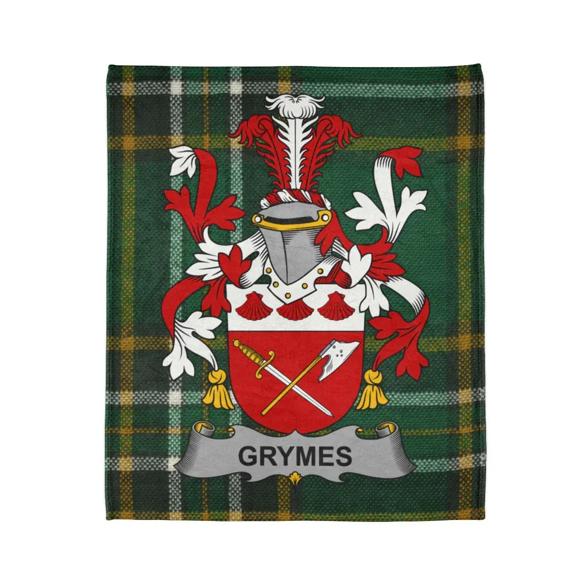 Grymes Family Crest Tartan Pattern Blanket