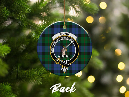 Gunn Family Crest Round Christmas Ornament product