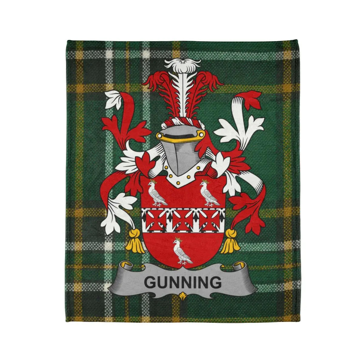 Gunning Family Crest Tartan Design Blanket