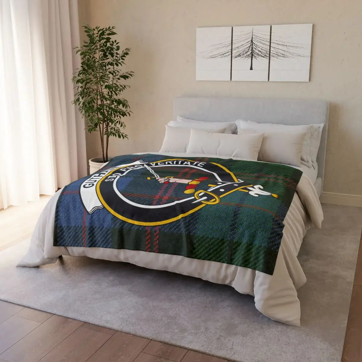 Guthrie clan tartan throw blanket — cosy and comfortable