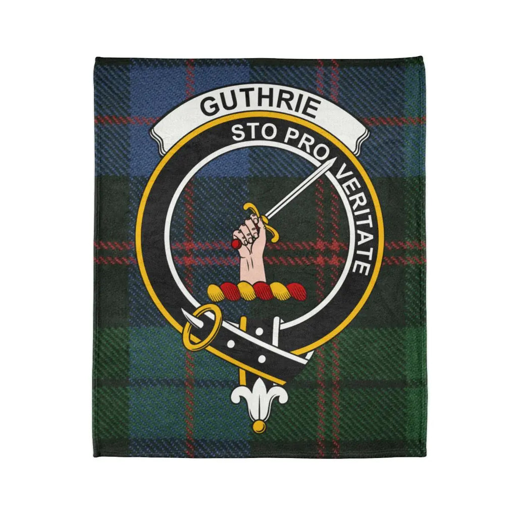 Guthrie Sto Pro Veritate tartan clan crest throw blanket