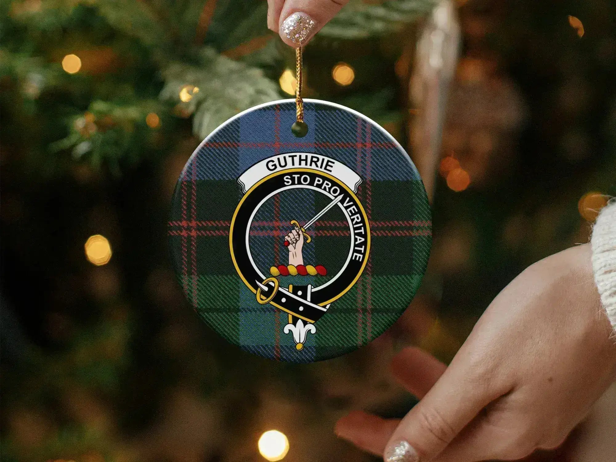 Guthrie Sto Pro Veritate Round Christmas Ornament product type