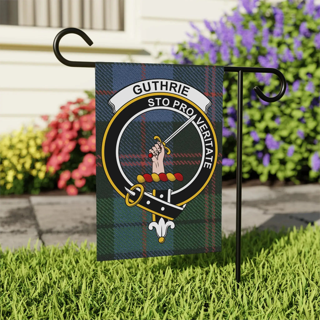 Guthrie Sto Pro Veritate clan crest garden flag — larger 24x32 inch outdoor size
