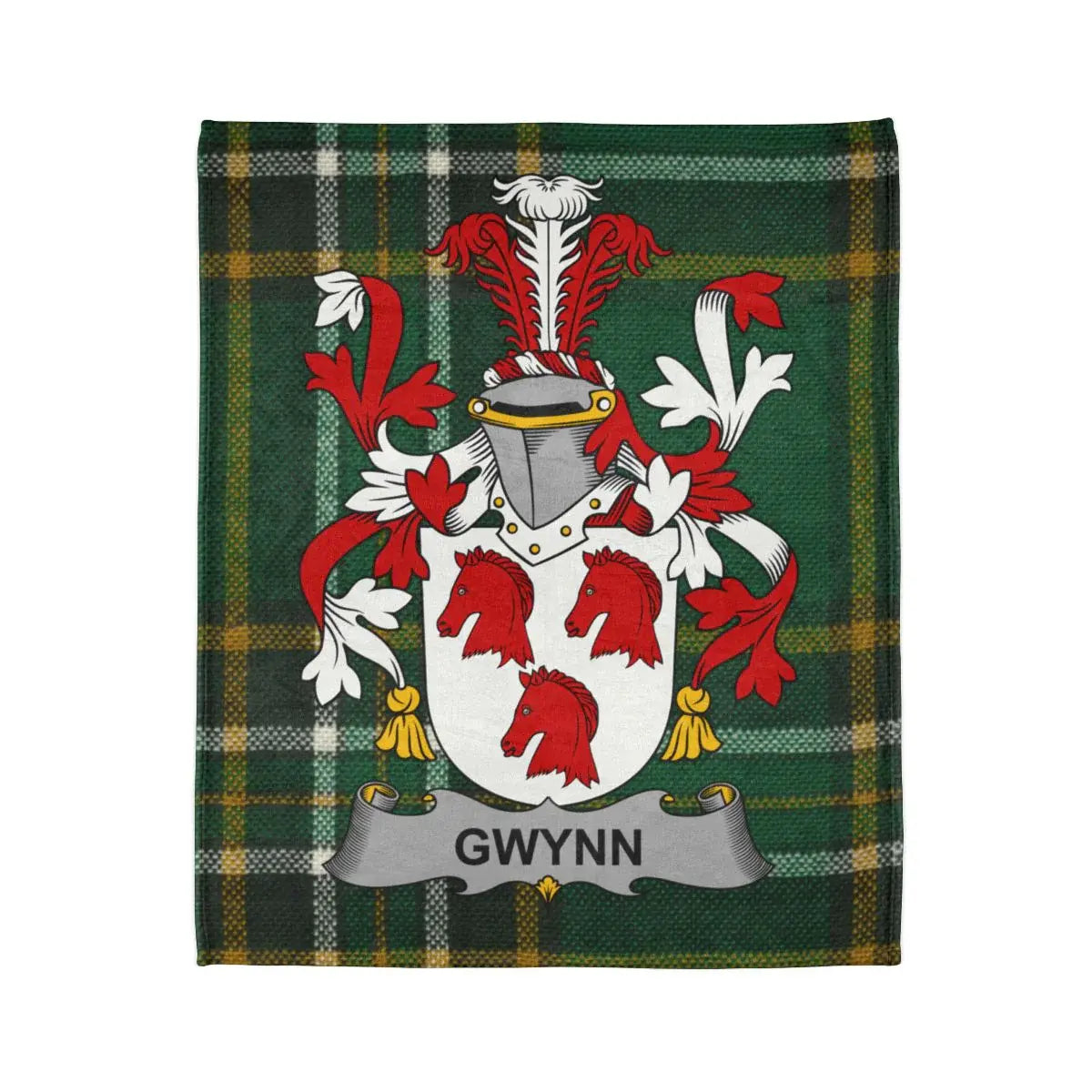 Gwynn Family Coat of Arms Tartan Blanket