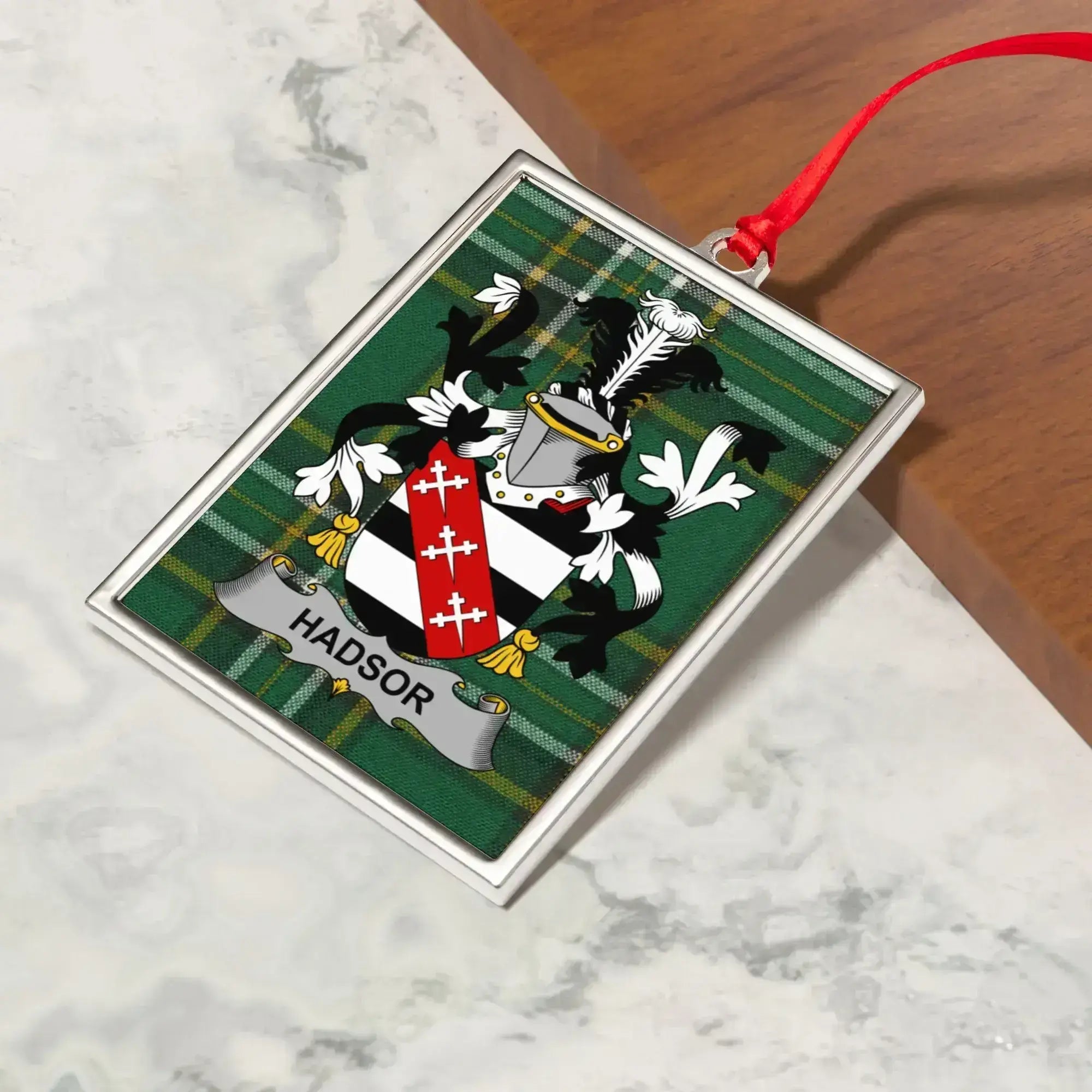Hadsor Family Crest Pattern on Custom Ornament product