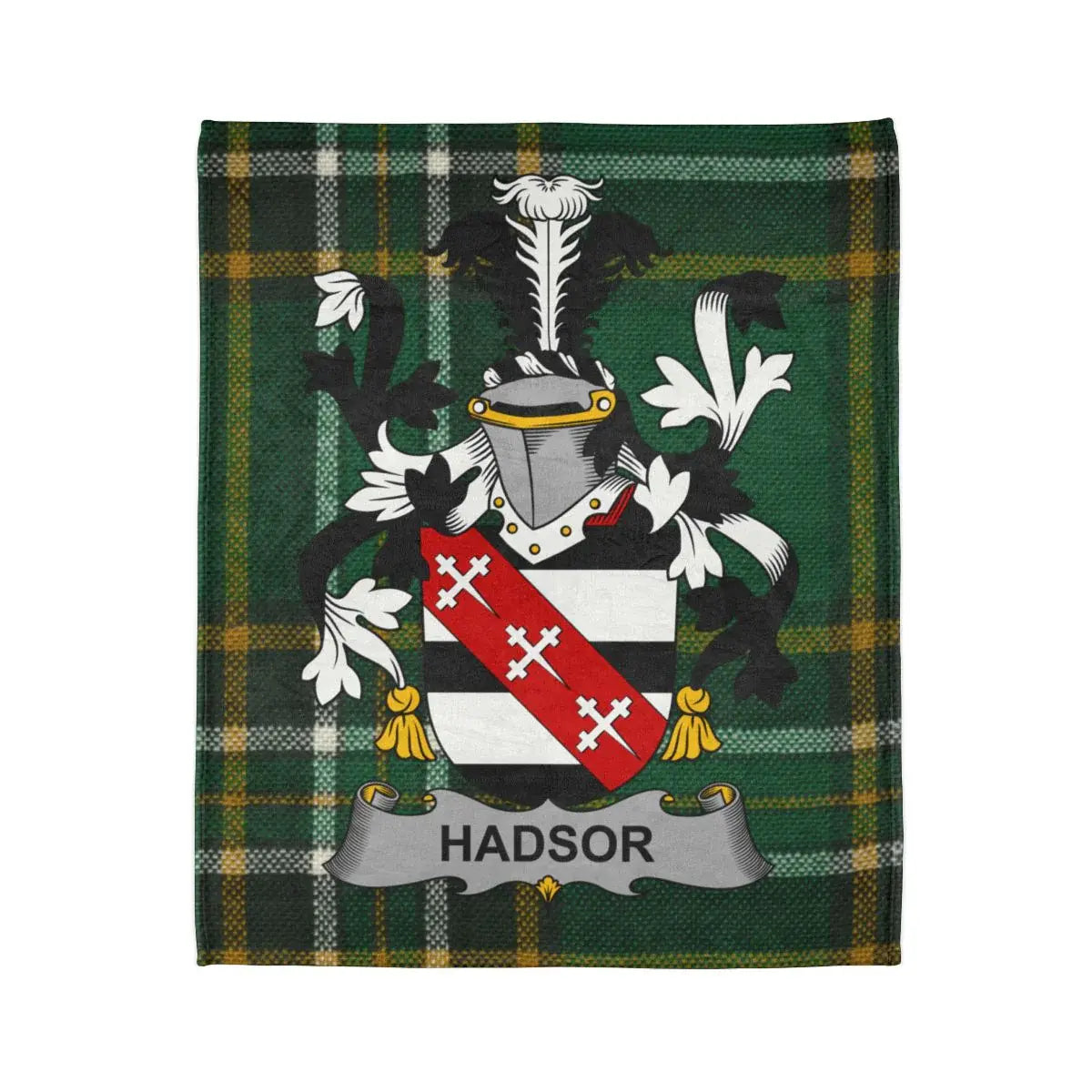Custom Family Crest Plaid Tartan Throw Blanket