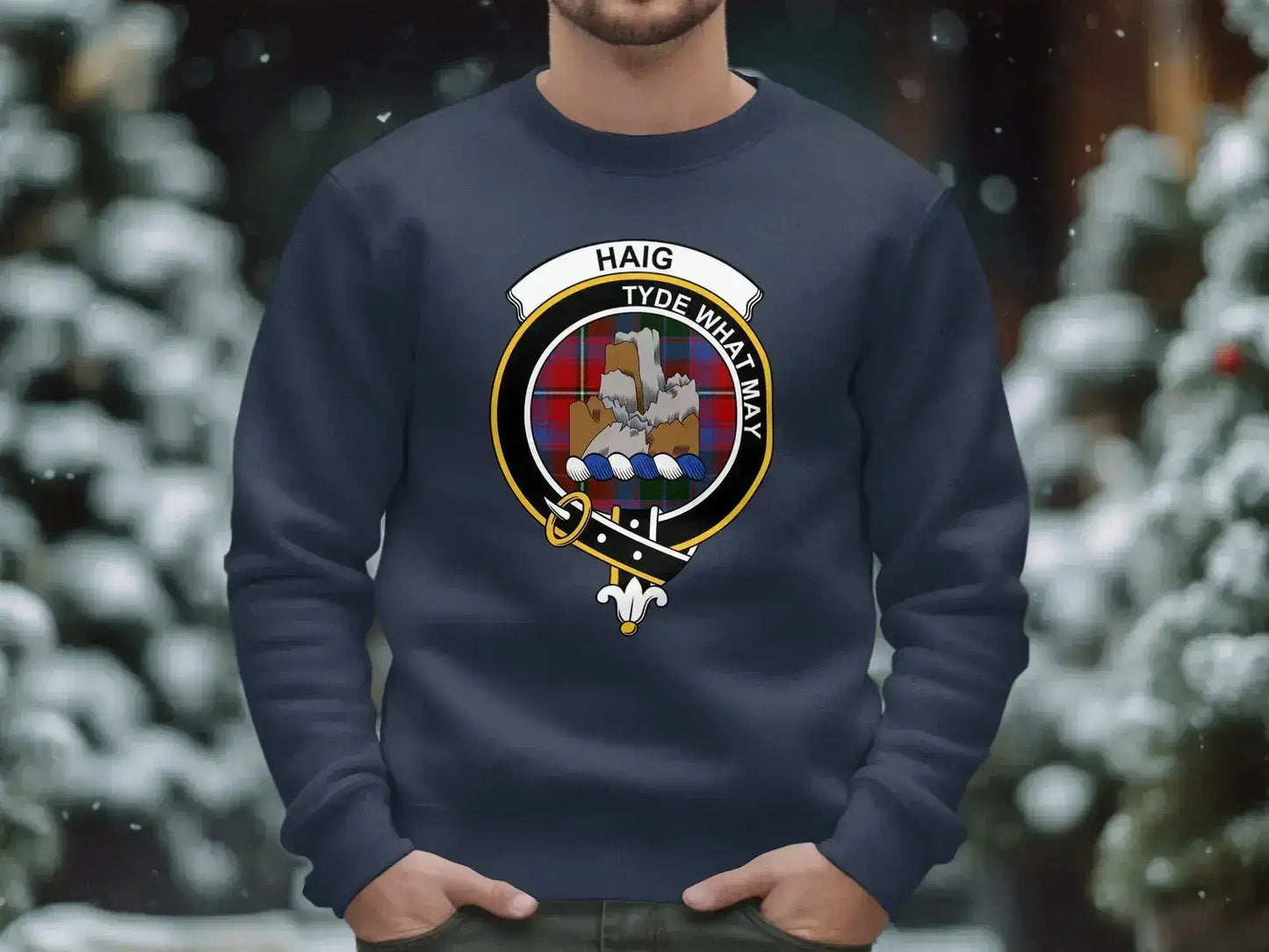 Haig Tyde Whit May Family Crest Navy Blue Product Type