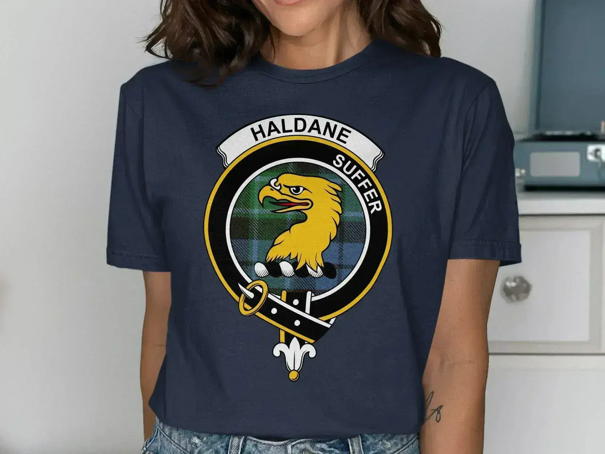 Haldane Suffer Eagle Emblem Navy Blue graphic tee