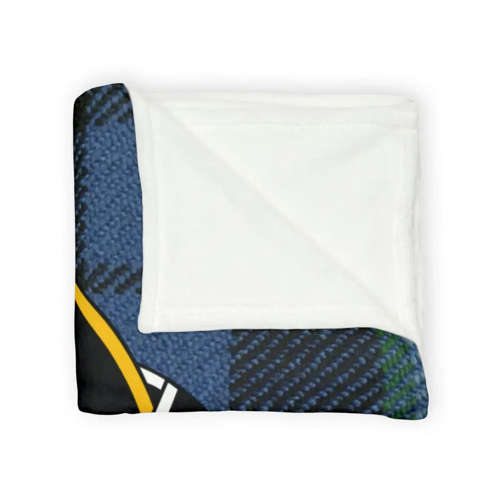 Cozy Blue and Black Patterned Blanket