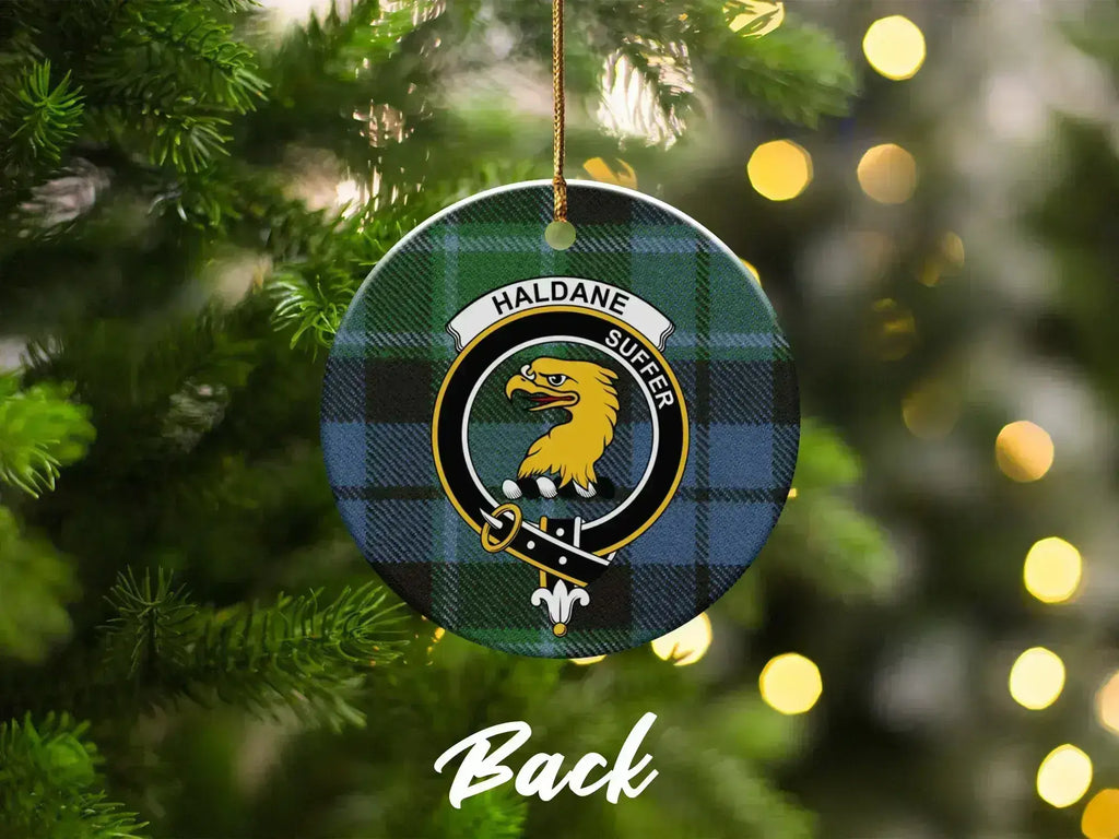Haldane Suffer Clan Crest Plaid Christmas Ornament