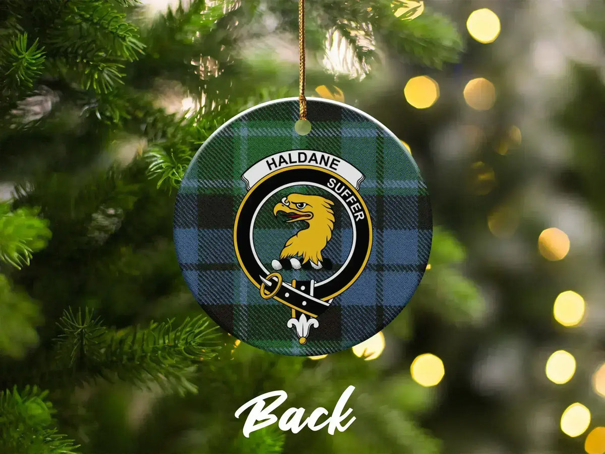 Haldane Suffer Clan Crest Plaid Christmas Ornament