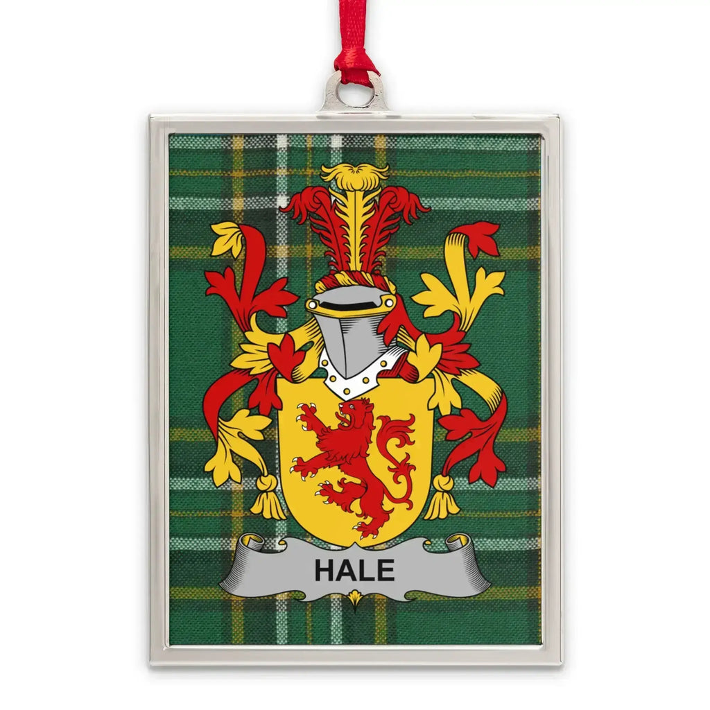 Hale Family Crest Plaid Background Hanging Ornament product