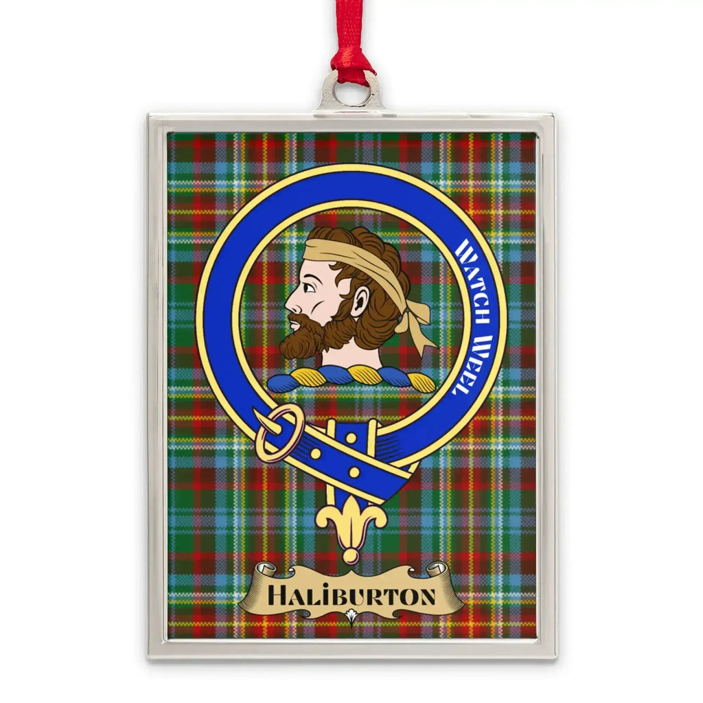 Haliburton Clan Tartan Pattern Personalized Ornament product type