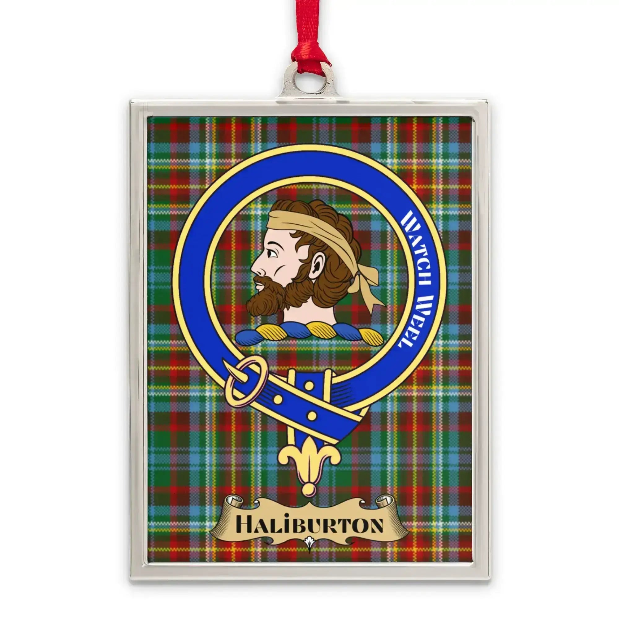Haliburton Clan Tartan Pattern Personalized Ornament product type