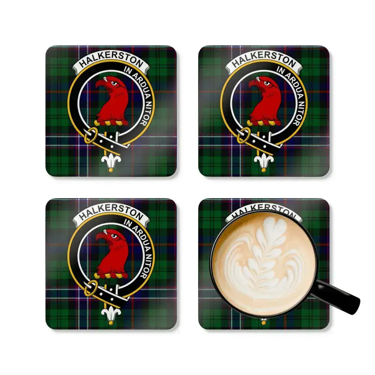 Halkeretson Tartan Plaid Design Beverage Coaster product type