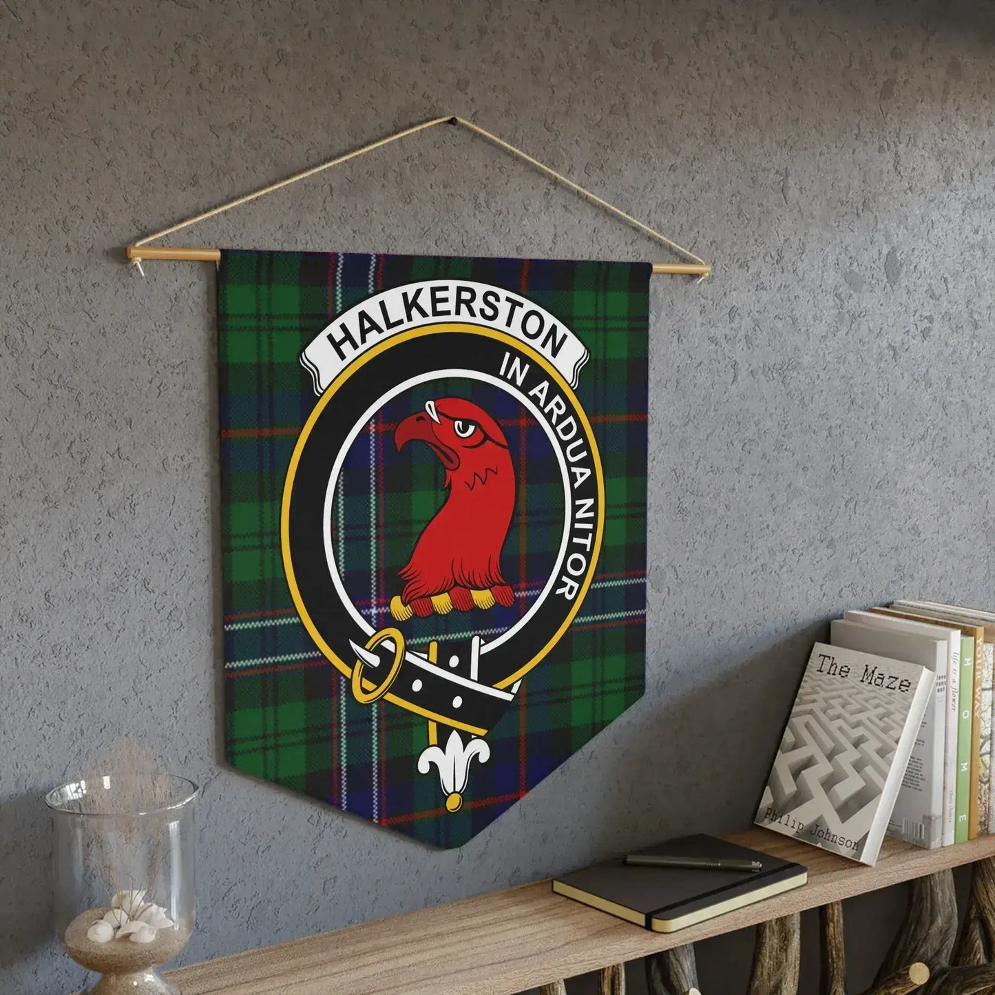 Halkerston Clan Tartan Crest Wall Hanging product