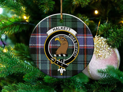 Halkett Fides Sufficit Eagle Crest Plaid Ornament product