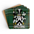 Green Plaid Hall Family Crest Coasters product type