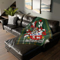 Halloran Family Coat of Arms Green Tartan Blanket